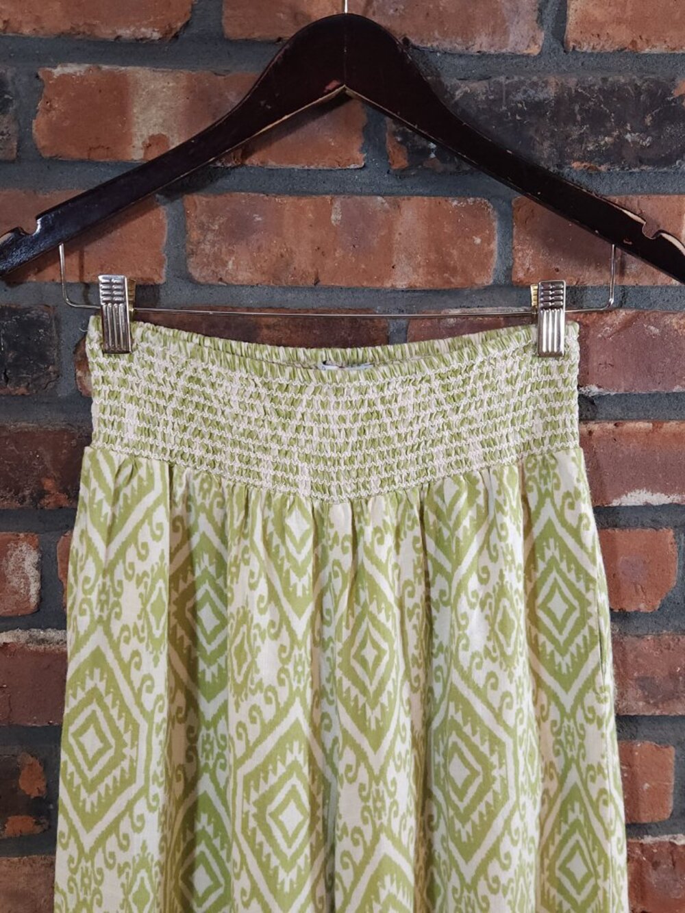 Patrons of Peace Smocked Waist High Rise Wide Leg Pants Resortwear Women's S - Picture 3 of 7
